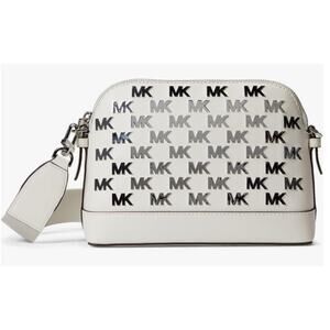 Michael Kors Jet Set Charm Large Dome Crossbody Optic White Handbag